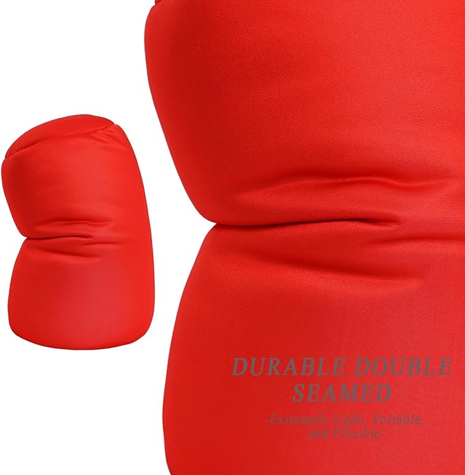 Microbead Body Pillow, Tube Microbead Bolster Bean Smooth Cool Pillow Neck Cervical Roll Pillow for Sleeping 7 x 12Inch Throw Travel Pillow (Venetian Red)