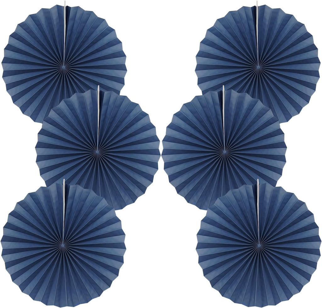 Blue Party Decorations,Blueberry Party Decorations Decorations Party Paper Fans Bulk 16in,Graduation Decoration Classroom Decor, Western Themed Party Decorations 30 Color DIY Set （Deep Blue）