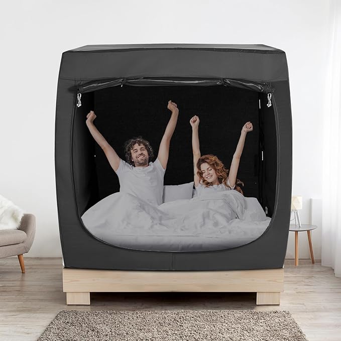 BORNA Bed Tent Bed Canopy Twin Size for Adult and Kids,Portable Sleeping Tents Dream Tents Indoor for Kids and Adult, Breathable Privacy Space on Bed with Three Doors (Mattress Not Included)