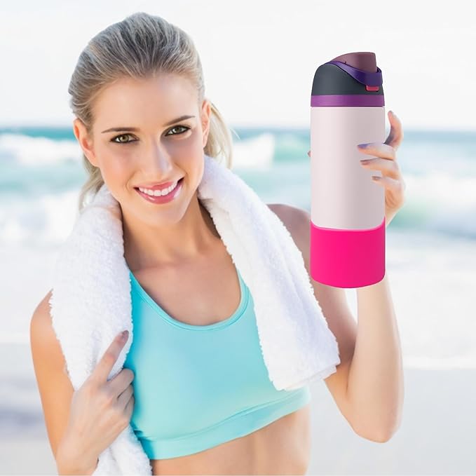 2PCS Silicone Water Bottle Boot for Owala 24oz 32oz 40oz,Anti-Slip Protective Sleeve Bottom Bumper Protector for FreeSip, Twist, and Flip Water Bottles