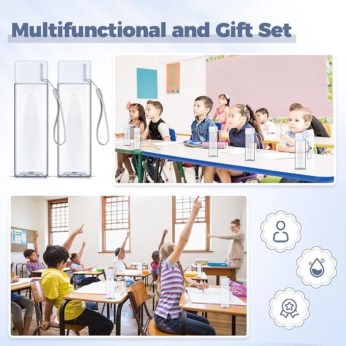 20 Pieces Water Bottle Bulk 17 oz Plastic Sports Water Bottles Reusable Leak Proof Portable Drink Bottles Large with Lid for Outdoor Fitness(White)