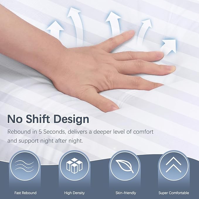 Luxury Hotel Collection Bed Pillows for Sleeping Queen Size Set of 2- Medium Firm Density for Back or Stomach Sleeper