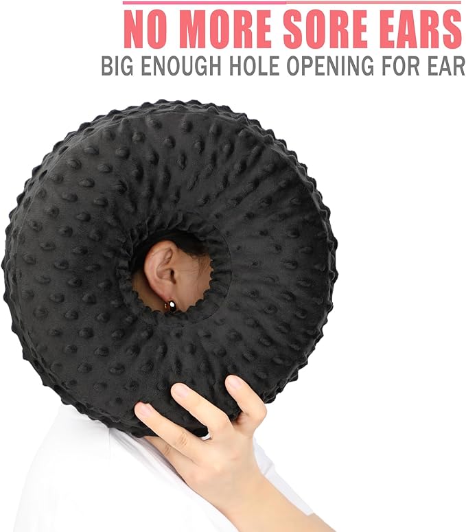 Easy to Clean Ear Hole Piercing Pillows for Ear Pain with Removable Pillowcase Cushion Head Neck Support Sleeping with Fresh Pierced Ear Earings