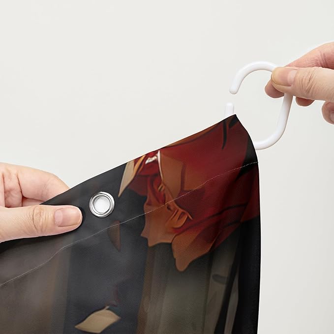 AILONEN 3D Kawaii Cat Shower Curtain,Lovely Kitten Mom and Son Polyester Cloth Bath Curtain Set for Girls Boys,Cute Animal with Flowers Waterproof Shower Curtains for Bathroom, 72" W*84" H