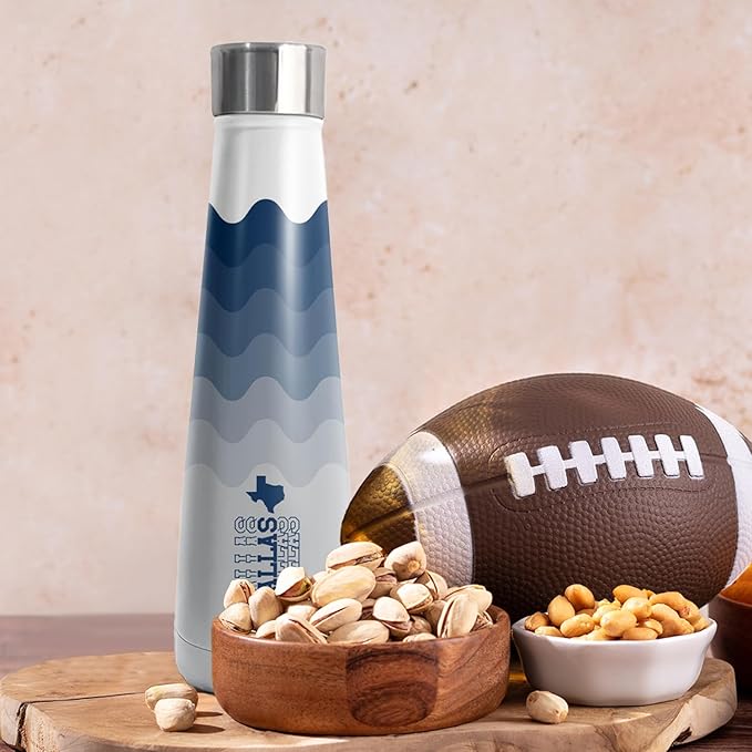 16oz Dallas New Cola Bottle Insulated Water Bottle Stainless Steel Thermos Cup, Reusable Water Bottles Leak Proof Metal Sports Water Bottle