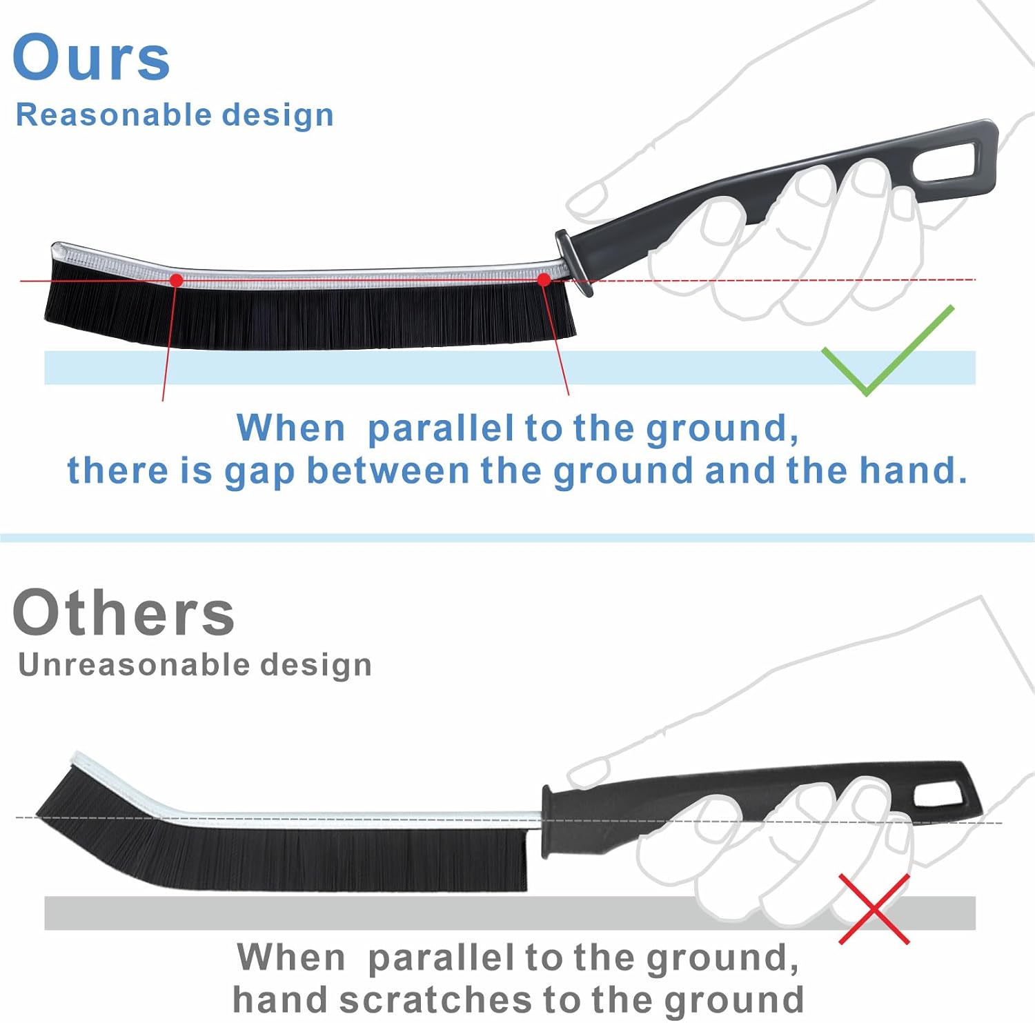 2 PCs Hard-bristled Crevice Cleaning Brush, Gap Cleaning Brush, Grout Brush for Kitchen, Bathroom, Bathtubs