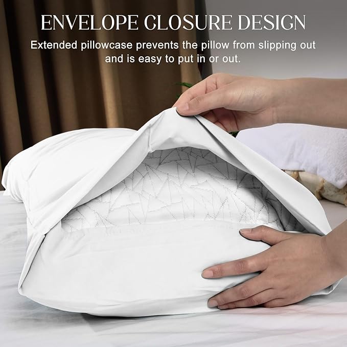 Soft Body Pillow Cover/Pillowcases 60 x 21 Inch, WINKAURA Premium Unique Long Pillow Case for Bed Fits 54x20 Pillow, Envelope Closure, Stylish Wrinkle and Stain Resistant,White