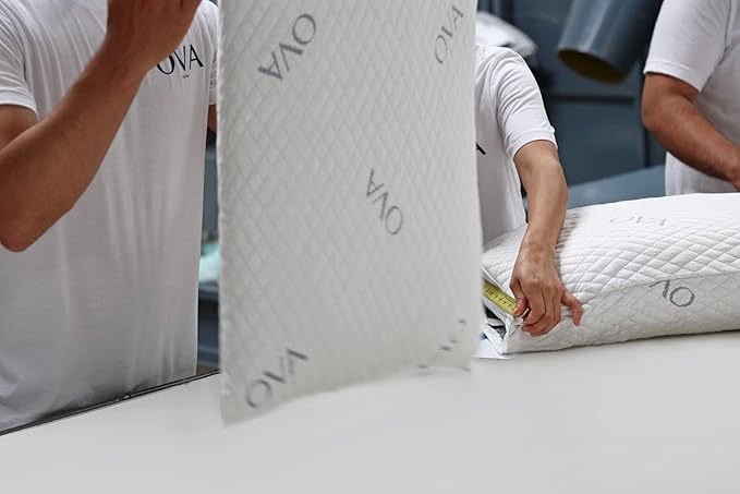 OVA - King Size Tri-blend memory foam hypoallergenic pillow, Cooling cover, Firm or Soft Customizable. Machine washable, 100% Made in The U.S.A. 60 Day Risk free trial! (1 Pack)