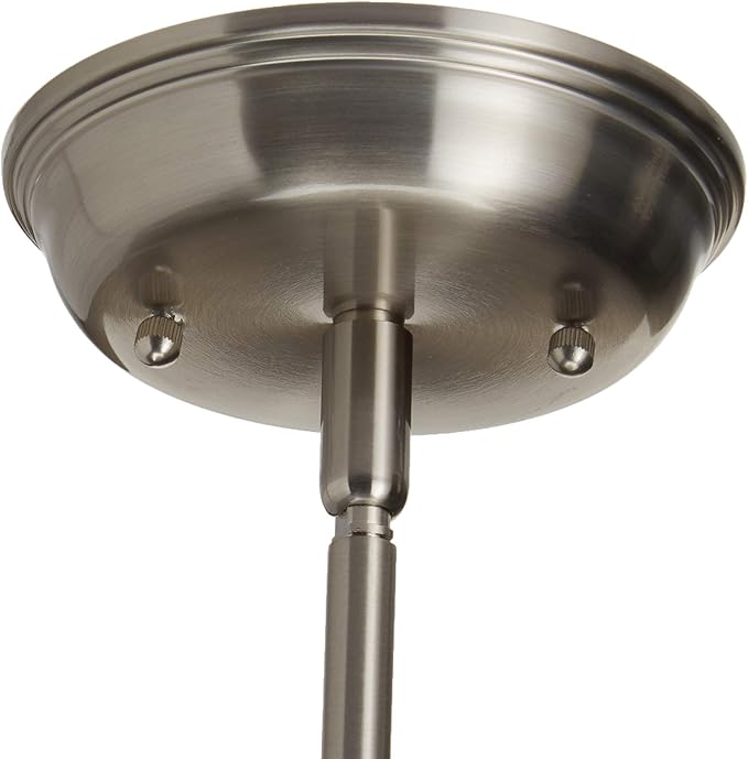 CANARM IPL222B01BN Polo 1 Light 9" Rod Pendant, Brushed Nickel with Painted White Interior, Silver