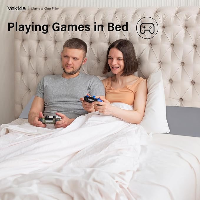 Vekkia Dual Density Bed Wedge Pillow/Mattress Gap Filler/Headboard Pillow/Pillow Wedge for Headboard Gap/Bed Gap Filler,Close Gap(0-6") Between Your Mattress and Headboard,Gray(King)