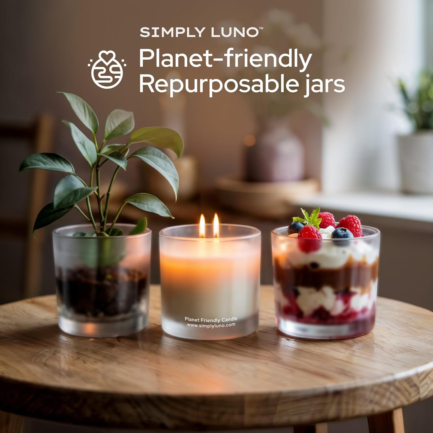 Feels Like Home - Apple, Cinnamon & Vanilla Scented Candle – 14oz Soy Wax Large – Cozy Fall Candle for Home – 50+ Hour Burn – Eco Friendly Gift Box in Reusable Glass Jar with Bamboo Lid