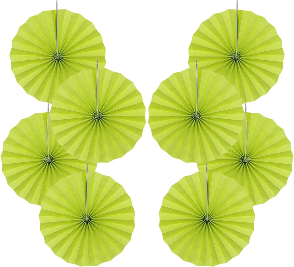 Green Graduation Party Decor,Tropical Party Decorations,Emerald Green Party Decorations,Hawaiian Themed Party Decorations,12in Hanging Paper Fans 30 Color DIY Set (Clear Green)