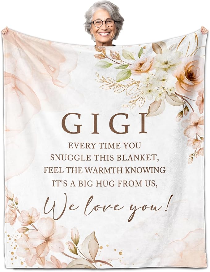 Gigi Gifts for Grandma, Gigi Gifts Throw Blanket 60" x 50", Gigi Gifts for Mothers Day, Gigi Birthday Gifts, Gifts for Gigi, Gigi Gifts from Grandchildren, Gigi Gift Ideas for Christmas
