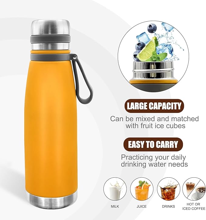 37oz Thermos for Hot and Cold Drinks, Coffee Thermos Water Bottle, Wide Mouth Thermal Cups- Leakproof Stainless Steel Insulated Thermos - Commute, Travel, and Picnic Friendly