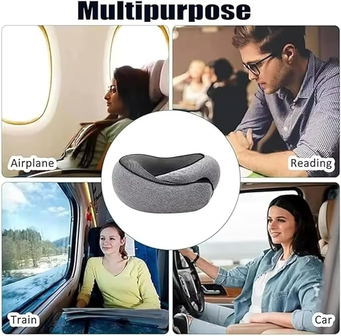 Wander Plus Travel Pillow, Travel Neck Pillow Memory Foam Travel Pillow 2024 New Travel Pillow Suitable for Travel, Airplanes, Cars and Offices (Dark Gray)