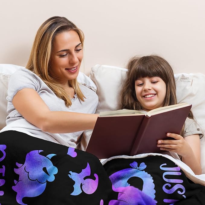 Dinosaur Blanket Gifts, Dinosaur Blanket for Girls Kids, Dinosaur Gifts for Girls Women, Just a Girl Who Loves Dinosaurs Blanket, Best Gift Ideas for Dinosaur Lover Blanket 40"X50"