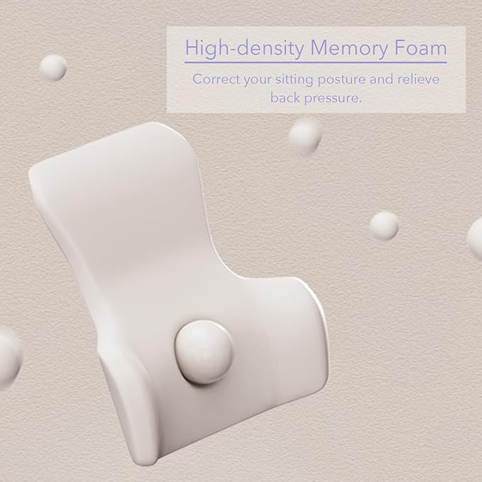 Back Support for Office Chair - Ergonomic Memory Foam Lumbar Pillow and Back Pillow for Back Pain Relief, Ideal Lumbar Support Pillow for Office Chair and Car, Black Back Support Pillow