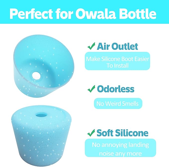 2PCS Silicone Water Bottle Boot for Owala 24oz 32oz 40oz,Anti-Slip Protective Sleeve Bottom Bumper Protector for FreeSip, Twist, and Flip Water Bottles