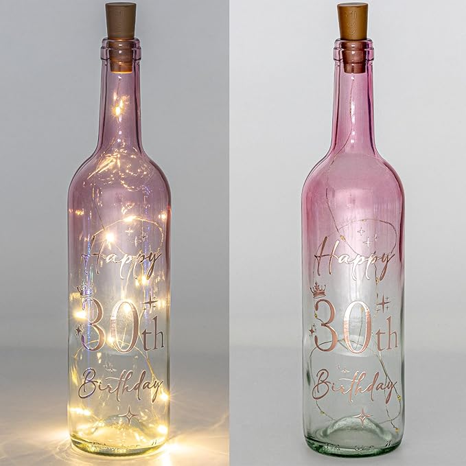 30th Birthday Gifts for Women, 30th Lighted Wine Bottle Birthday Gifts for Her, Turning 30 Birthday Gifts, 30-Year-Old Birthday Decorations for Her, 30th Fabulous Birthday Gift (30th Birthday Gifts)