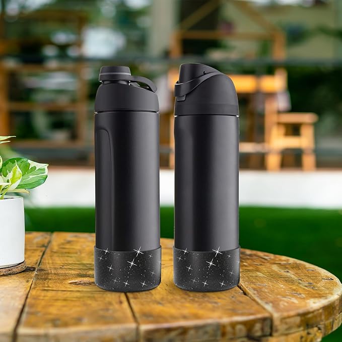 2PCS Silicone Water Bottle Boot for Owala 24oz 32oz 40oz, Anti-Slip Protective Sleeve Bottom Bumper Protector for FreeSip, Twist, and Flip Stainless Steel Water Bottles