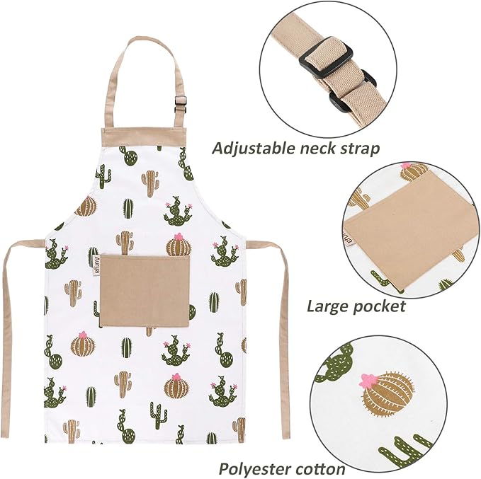 Kids Apron and Chef Hat Set-Adjustable Child Apron for Boys and Girls for Cooking Baking