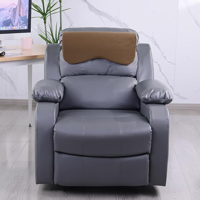 HOMBYS Cervial Recliner Neck Pillow for Pain Relief, Foam Headrest Pillow with Strap for Securing, Extra Large & Non-Slip Neck Pillow for Recliner, Sofa, Office Chair, Car, Gaming Chair, Coffee