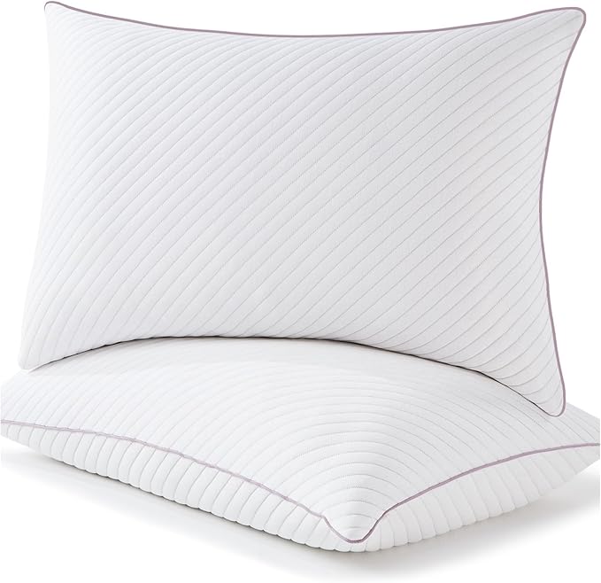 Pillows Standard Size Set of 2 Cooling Shredded Memory Foam Pillows for Bed