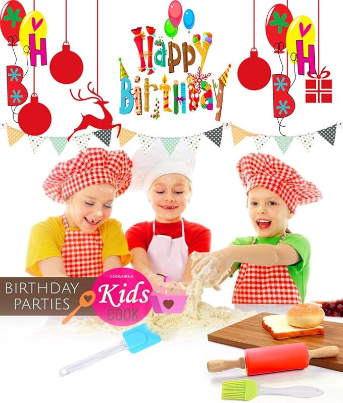 Kids Cooking and Baking Set Real Baking Gift includes Kids Apron,Chef Hat,Oven Mitt&Utensil,Recipes for The Curious Young Junior Chef