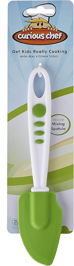 Curious Chef Medium Silicone Mixing Spatula for Kids, Dishwasher Safe, Made with BPA-Free Plastic, Real Kitchen Tool