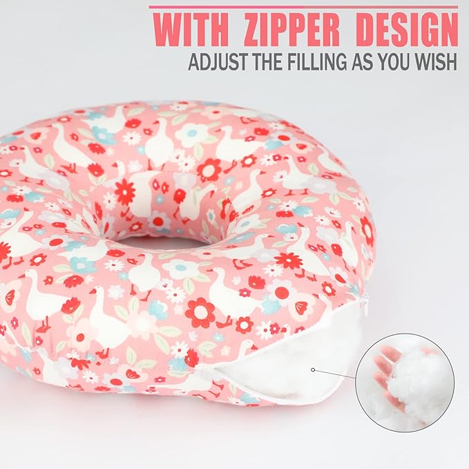 Ear Hole Piercing Pillows for Ear Pain Side Sleeping CNH Pillow Pressure Sore Pain Relief Ear Guard Lifesaver Tinnitus Support Neck Head, Pink Goose
