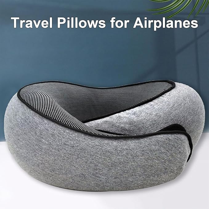 Travel Pillows for Airplanes,2024 New Travel Pillow,Travel Neck Pillow Neck Pillow Airplane Memory Foam Travel Pillow Neck Pillow for Traveling Suitable for Airplanes,Offices and Cars（Dark Blue）