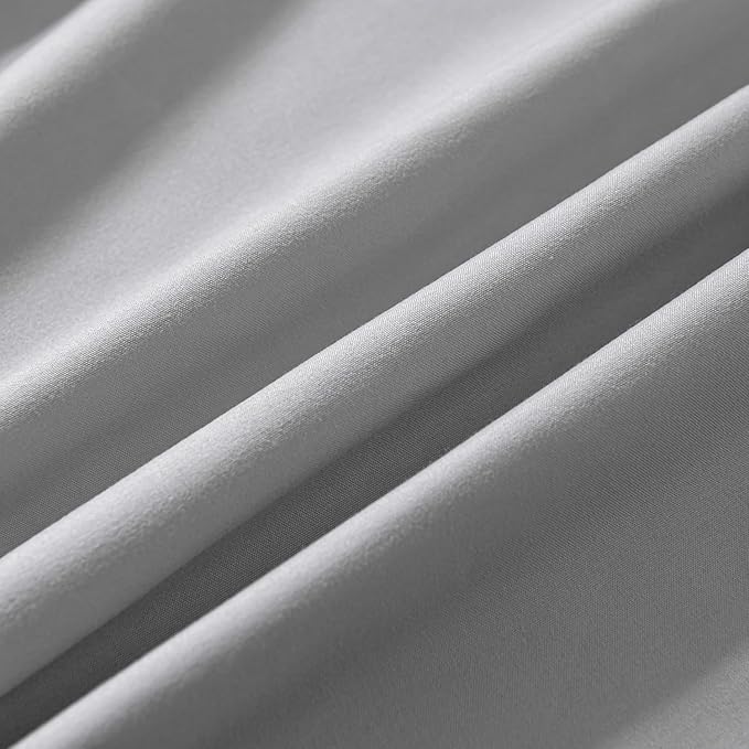 Bed Skirt Queen Size Ruffled Bed Skirt with Split Corners, 16 Inch Drop Dust Ruffle Bed Skirt with Platform, Light Gray, Queen - 16" Drop