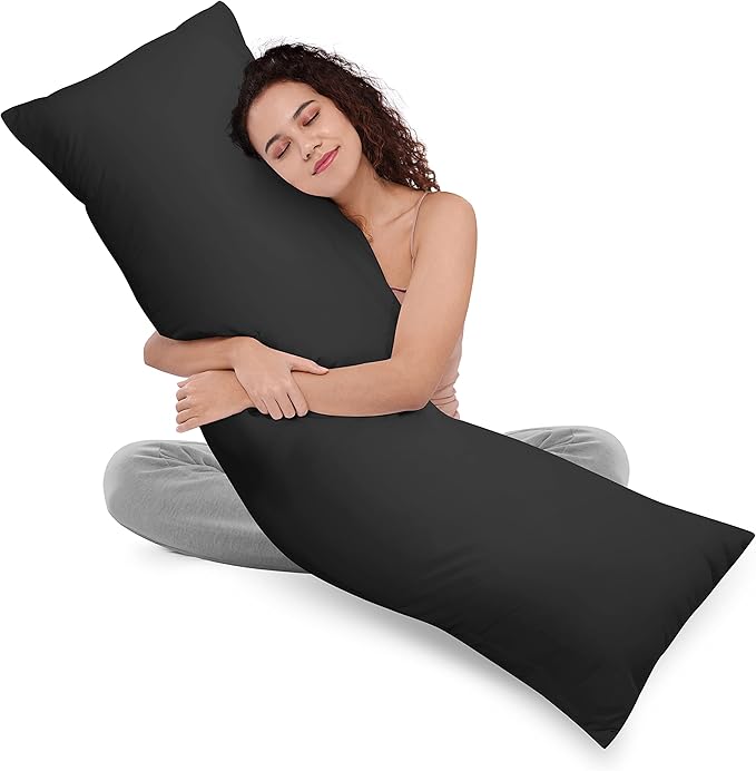 Utopia Bedding Full Body Pillow for Adults (Black, 20 x 54 Inch), Long Pillow for Sleeping, Large Pillow Insert for Side Sleepers
