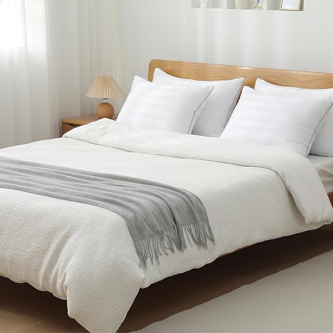 King Size Bed Pillows Set of 2 - Premium Down Alternative Cooling Pillows for Side, Back, and Stomach Sleepers Hotel Quality Fluffy Soft Microfiber Fill Breathable Skin-Friendly,20 x 34 Inches