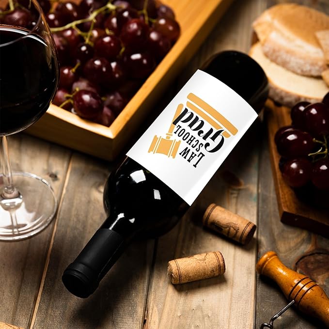 24 Pcs Lawyer Graduation Wine Labels Lawyer Gifts Wine Bottle Stickers Law Grad Wine Labels for Bottles Gifts for Judge Paralegal Prosecutor