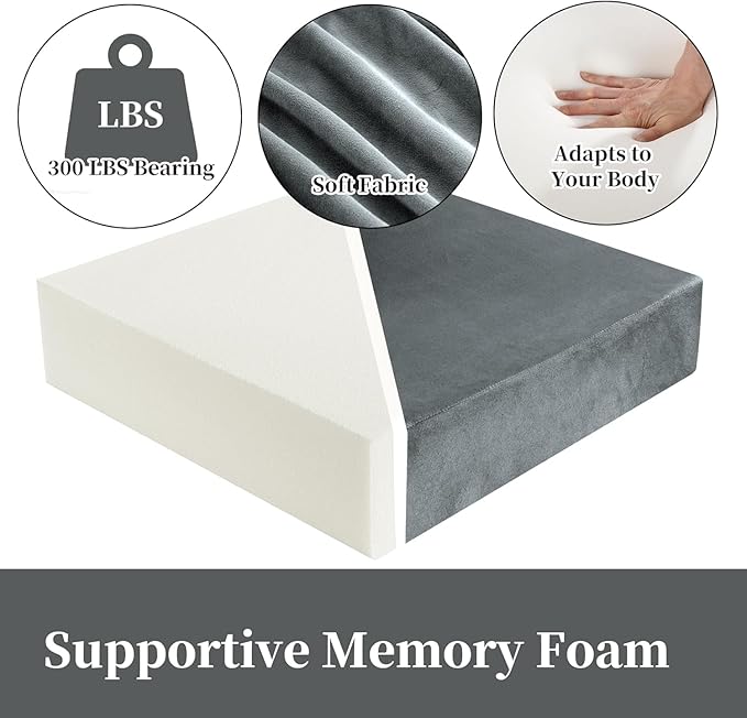 HOMBYS Memory Foam Lumbar Support Pillow for Recliner with Recliner Chair Seat Cushion-Thick Seat Cushion for Elderly with Long Back Support, Extra Large & Non-Slip