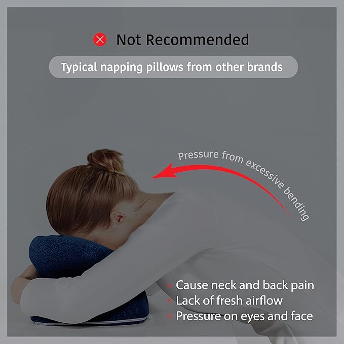 Extra High Desk Napping Pillow, Office Desk Napping Pillow, Neck and Back Support Desk Napping Pillow, Cervical Pillow, Calming Stress Relief Desk Hug Pillow, Ergonomic Memory Foam Napping Pillow