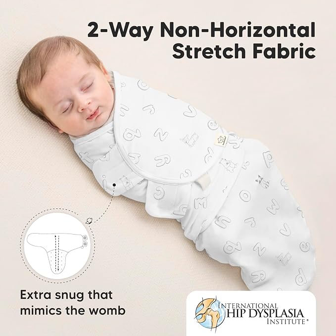 3-Pack Organic Baby Swaddle Sleep Sacks - Newborn Swaddle Sack, Ergonomic Baby Swaddles 0-3 Months, Swaddles for Newborns, Baby Sleep Sack, Baby Swaddle Blanket Wrap,Baby Essentials (ABC Land Cloud)