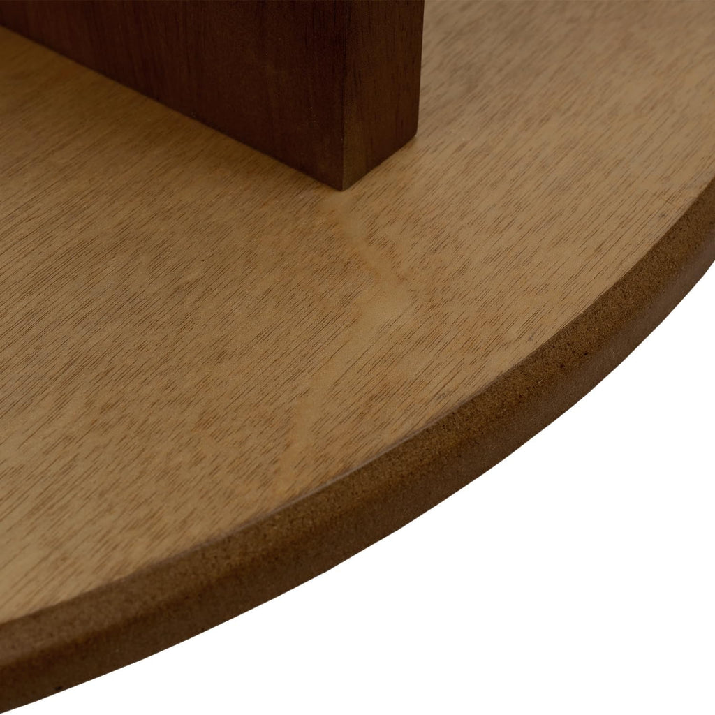 2-Tier Round Coffee Table Wood Nesting Side Table (Walnut, 28x28x18)