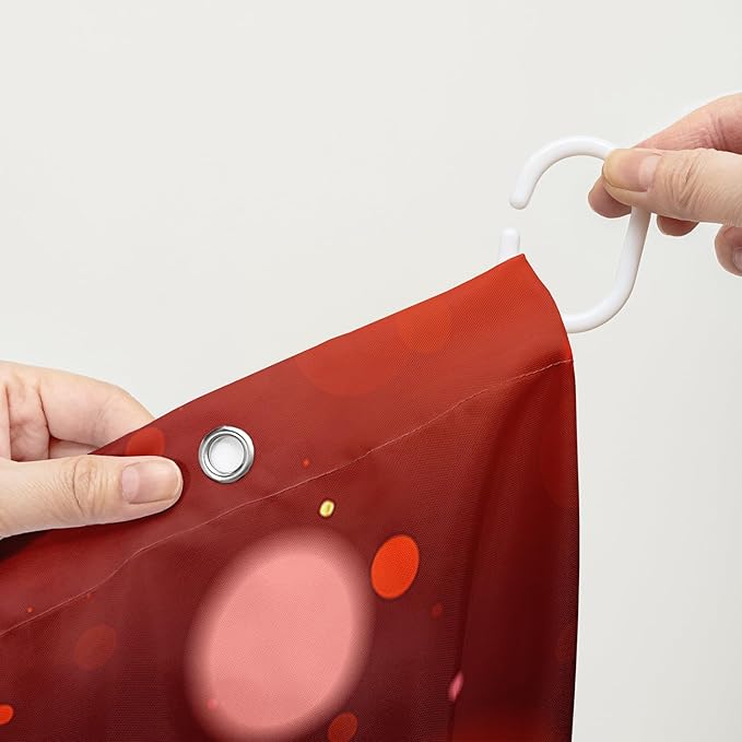 AILONEN Red Rose Hearts Printed Shower Curtain,Romantic Rose Lover Couple Bath Curtain,Fantasy Love Hearts Red Curtain for Bathroom Decor 72" W x 78" H,Waterproof