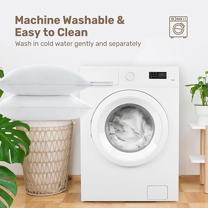 UNIKOME Hotel Collection Luxury Bed Pillows - 100% Cotton Queen Size Set of 2 Down Alternative Pillow Bedding Ultra Soft & Fluffy Pillow for Back, Stomach or Side Sleepers