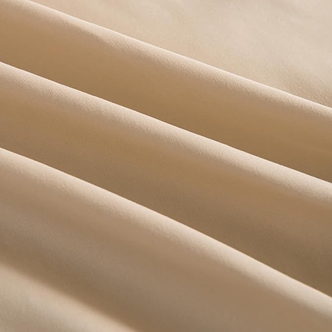 Bed Skirt King Size Ruffled Bed Skirts with Split Corners, 16 Inch Drop Dust Ruffle Bed Skirt with Platform, King,16 Inch, Light Camel