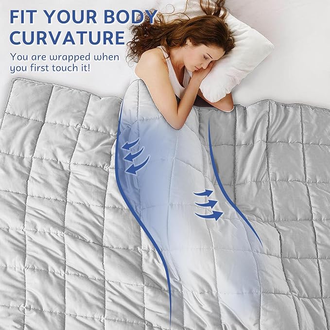 Weighted Blanket(36"x48" 3lbs) Cooling Weighted Blanket for Sleeping, Throw Size Breathable Blanket with Premium Glass Bead(Stone Grey)