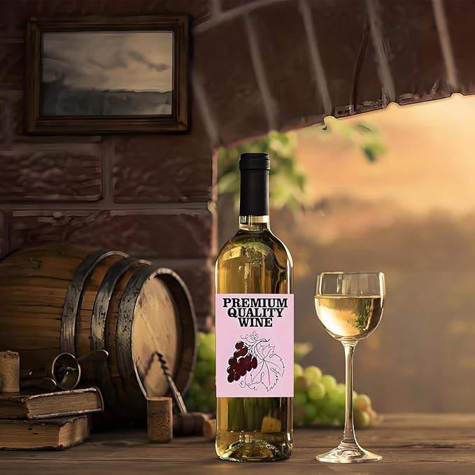 24pcs Wine Bottle Label VINEYARD Decorations Waterproof Wraps Sticker 3.35 x 3.75 In for wine Bottle Women Men Party Supply