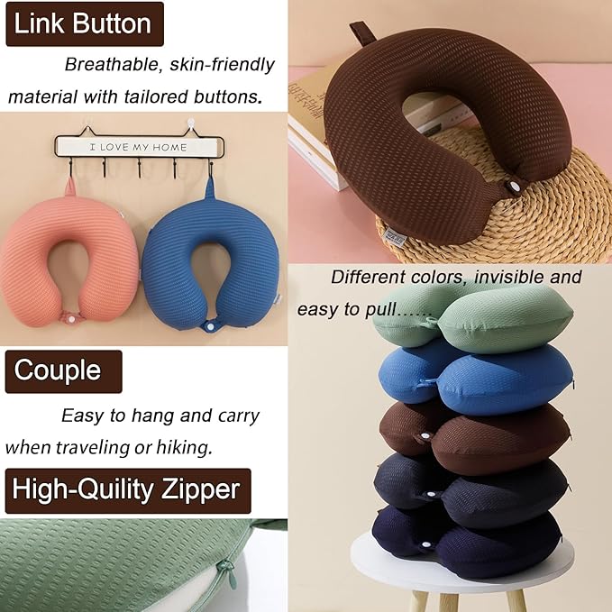 Neck Pillow Cover, Travel Neck Pillow Cover, Travel Neck Pillow Case Cover, Travel U Neck Pillow Cover, Soft and Smooth, Neck Pillow Replacement Cover (Only Pillow Covers, no Filler)