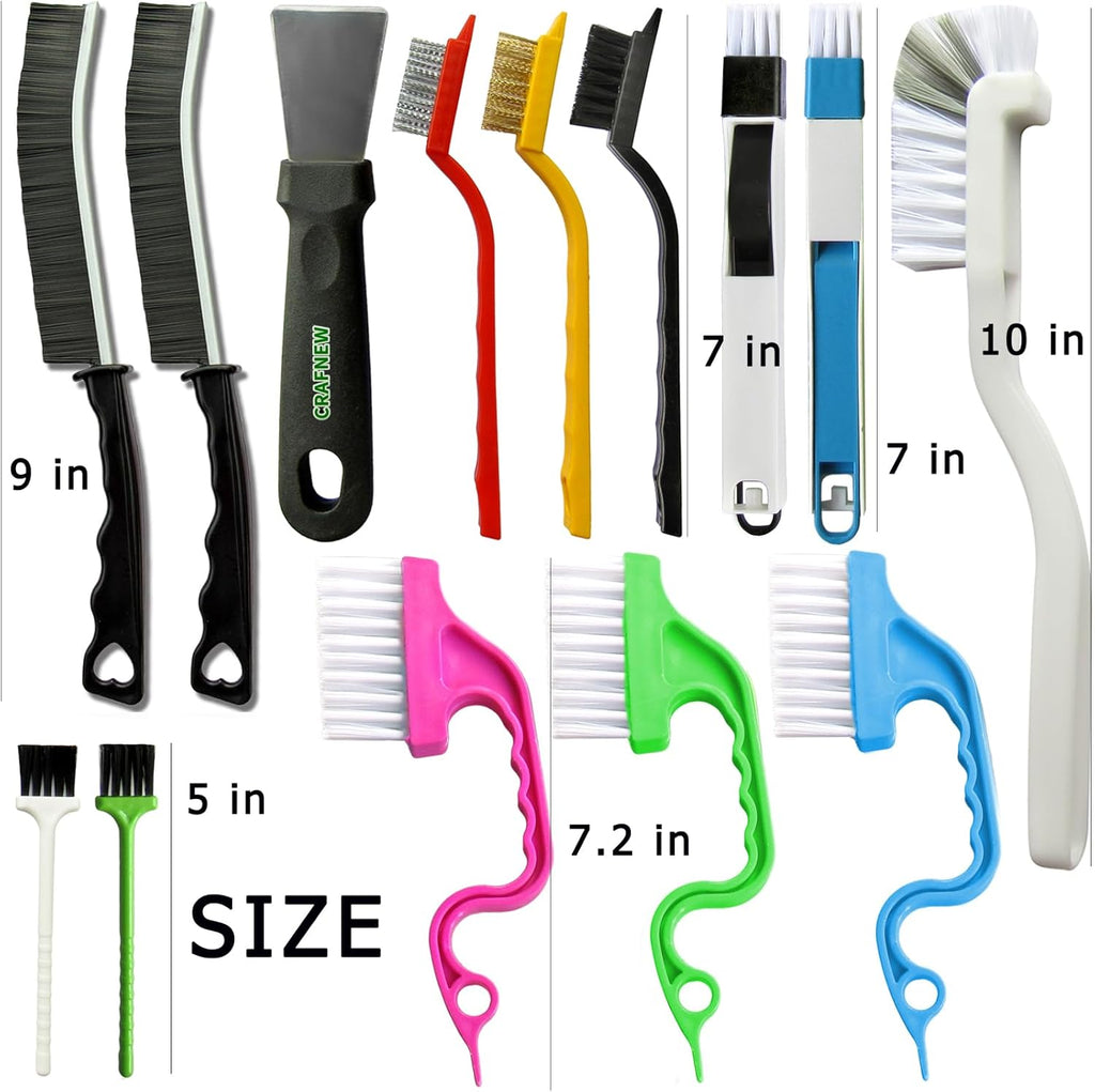 14Pcs Small Crevice Cleaning Brush Set, Groove Gap Cleaning Tool for Cleaning Kitchen,Bathroom, Corner, Sink,Door,Window Track,Cup