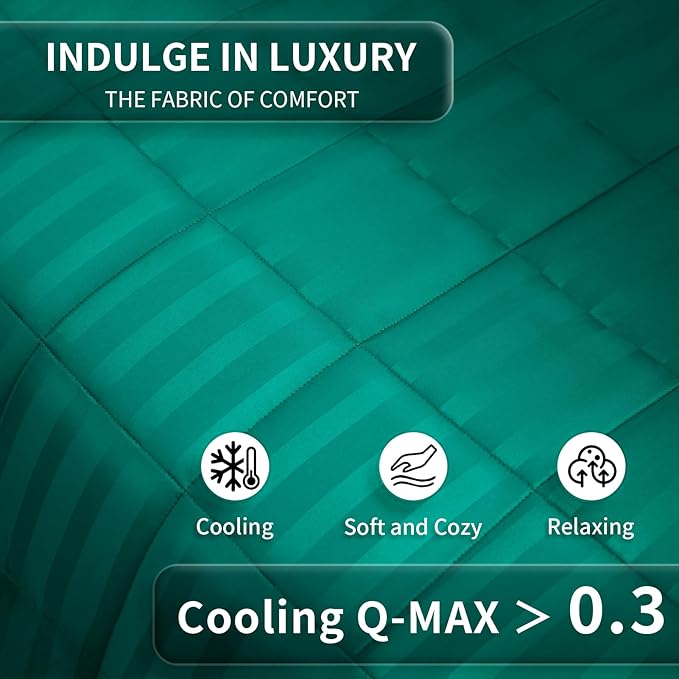 Weighted Blanket for Adult,15lbs Heavy Weighted Blanket 60"x80" Breathable Cooling Summer Blankets, Ultra Soft Cotton Comfort Throw Blanket with Glass Beads for All-Season (Green)