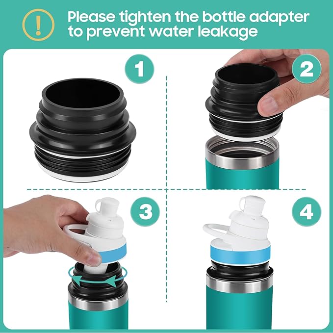 2PCS Bottle Adapter for Cirkul to YETI Rambler | BPA Free Plastic, Food Grade Silicone Fits for YETI Rambler Water Bottles(Black)