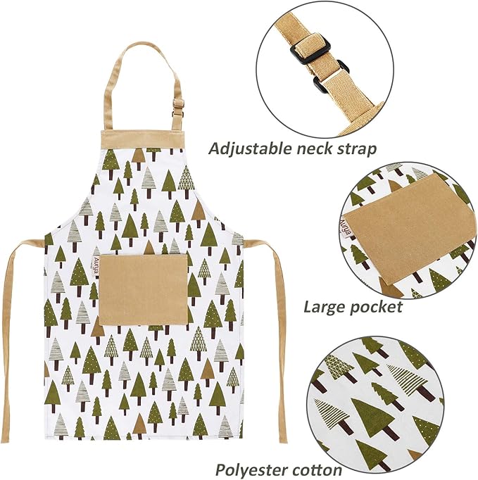 Kids Apron and Chef Hat Set-Adjustable Child Apron for Boys and Girls for Cooking Baking