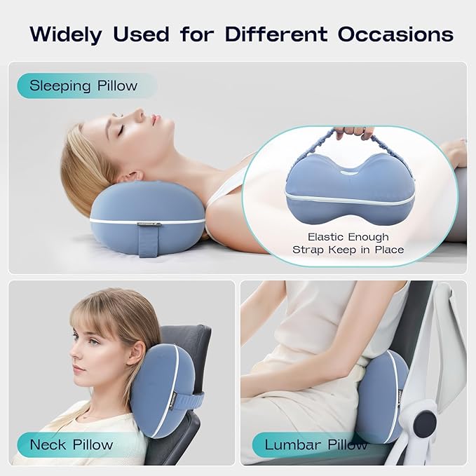 Ruiman Knee & Leg Pillow for Side Sleepers - Cooling Leg Pillow for Pregnancy Women Side Sleeping - Memory Foam Knee Pillow for Heavy People Hip Pain, Knee Pain, Spine Alignment (Steel Blue)